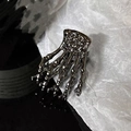 Gothic skull bone hand hair claw clip in dark gunmetal gray finish with metallic texture - 28# Small Black Skeleton Hand 3.5cm