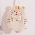 Niedliches beige Handtuch in Katzenform aus weicher saugfähiger Mikrofaser - 19*25cm / Hellkaffee