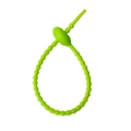 Fluorescent green silicone cable tie with adjustable locking buckle for organizing - Grass Green