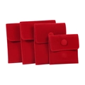 Thickened red velvet jewelry pouches in four sizes with snap button closure for storage - No.1 7×7cm / Red