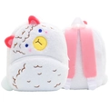 White plush sheep backpack for kids with pink straps and detailed animal embroidery - Alpaca