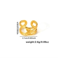 Fashionable double-layer knotted open ring in gold finish made of stainless steel - Adjustable Open / Double Layer Twist Knot Open Ring (TYGR0217) / Gold