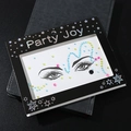 Multicolor iridescent resin face rhinestones for eyes and forehead on black card - HF-108 Multi-color
