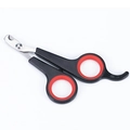 Stainless steel pet nail clippers in black and red with non-slip ergonomic handles - Cat Scissors Black