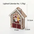 Calendario dell'avvento casa in legno nordico con luci LED e Babbo Natale - Calendario Luminoso N. 1