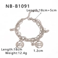 Detailed specs of double-layered Aquarius zodiac bracelet with 18cm chain and 5cm extender - Aquarius Style (NB-B1091-SP)