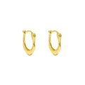 Orecchini a cerchio minimalisti in argento S925 a forma di U con finitura oro lucido - Taglia Piccola / Oro 18K