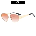 Lunettes de soleil C6 monture métal doré et verres dégradés orange tendance - Monture Dorée Verres Thé Dégradé