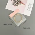 Frosted EVA jewelry pouch with pink zip lock and gold ring display, size 10.5x8.8cm - Frosted Style / 8.8*10.5cm