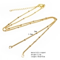 Detail of 45cm copper gold-plated bead chain with 5cm extension and 1.5mm 2mm diameter - Bead Curb Chain