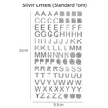 Adesivi alfabeto glitter argento per scrapbooking fai-da-te con lettere dalla A alla Z - Lettere Argentate (Font Standard)