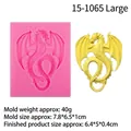 Pink dragon silicone fondant mold for cake decorating and chocolate crafting - 4# Flying Dragon Relief Mold / Pink