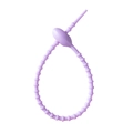 Brida de silicona morada duradera con diseño de cuentas ajustables para cables - Púrpura Claro