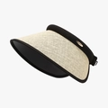 Visiera parasole bicolore beige e nero con logo dorato per protezione solare donna - Regolabile / Beige