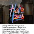 2026 Christmas tree static window sticker size chart for festive glass door decoration - Hello 2026 (SDUV-273) / Oversized