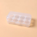 Transparent 8-slot makeup sponge storage box with secure lid and clasp closure - 8-Grid Empty Box