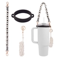 Tracolla a margherita con anello in silicone nero per set accessori bicchiere 40oz - K68824 Set da 3 Pezzi Nero