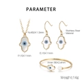 Hamsa-Hand Schmuckset in Gold mit Perlmutt und bösem Blick aus Edelstahl - Goldener Hamsa-Hand-Stil (KS192834-GC)