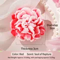 Red and pink gradient carnation soy wax candle 5cm diameter floral scented gift - Red (Scent of Intoxication)