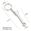 Mini silver wrench keychain tool in zinc alloy with 4mm thickness and 15g weight - Hex Wrench