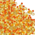 Thanksgiving pumpkin confetti with orange yellow round paper and gold glitter cutouts - Thanksgiving Pumpkin Round Confetti Spec 1