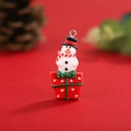 Christmas resin snowman charm wearing red scarf on a gift box for DIY jewelry - No.3 Snowman on Gift Box