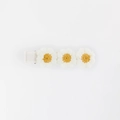 Close-up of triple daisy flower embroidery on a woven hair clip for girls - White Daisy