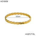 Detailed specs showing a 6cm diameter and 0.6cm width for the 18K gold plated bangle - Inner Diameter 6.0cm Width 0.6cm / Gold (Bamboo)