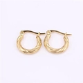 Classic gold twisted rope hoop earrings with secure clasp closure for women - 20mm / Gold