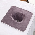 Serviette de massage violette en microfibre avec trou central pour soins de spa - 40*80cm (Rectangulaire) / Gris Brume