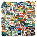 Set de 50 pegatinas impermeables de camping al aire libre para maletas y laptops decorativo - Tema de camping al aire libre
