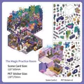 3D Magic Practice Room sticker set with scenery background card and PET material decals - Magic Practice Room (Series 35)