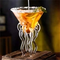 Creative jellyfish shaped cocktail glass with amber drink and mint leaf decoration - 150ML Small Jellyfish Glass