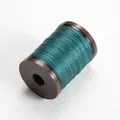 Deep green 0.4mm round waxed thread for hand sewing on a brown plastic spool - 0.4mm/110m / #39 Peacock Blue