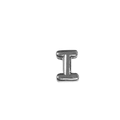 Polished silver metal letter I charm for DIY jewelry bracelets and watch straps - Letter I / Silver
