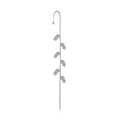 Silver crawler earring with six baguette-cut cubic zirconia stones on long bar - Baguette Stone Style (DZ-648)
