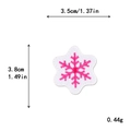 Pink and white snowflake embroidered patch measuring 3.8cm for DIY Christmas sewing - 3.5x3.8cm / 11200-White Pink Snowflake
