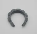 Padded cloud-shaped sponge headband in dark grey knit fabric for facial washing - Single Headband / Gray