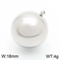 Silver ball pendant for women necklace set in polished finish with 18mm diameter - 18mm Steel Ball Pendant (KRP2497-Z)