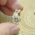 Silver punk dragon claw open ring with adjustable animal talon design for men - Beast Eagle Claw Shape (13 Silver Color)