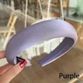 Serre-tête rembourré fait main en satin de soie violette avec finition brillante - Violet