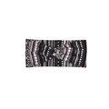Bohemian paisley print wide headband in black and white tribal pattern for women - Style 43 White Flamingo Leaf
