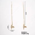 Détails des boucles d'oreilles colibri dorées avec pierres zircons et mesures - Style Colibri Strass Blanc (E02030-2)