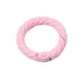 Pink twisted texture metal round spring ring clasp for DIY keychains and jewelry - Outer Diameter 28mm / Lacquer Pink