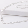 Conjunto de collar y pulsera plateados de doble capa con pequeños discos circulares - Plateado