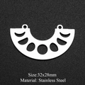 Detail of 32x28mm stainless steel crescent moon phase pendant for DIY jewelry making - Silver Half Moon Phase (32x28mm)