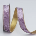 Light purple velvet ribbon with gold metallic edges for Christmas gift decoration - 2.5cm*10 Yards / Deep Purple with Gold Back