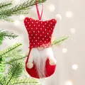 Gnomo de Navidad de peluche con gorro rojo de lunares y barba blanca, 14x9 cm - Estilo B (Gorro de Lunares Rojos / Barba Blanca / 14x9cm)