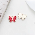 Rote Emaille-Schmetterling und goldene durchbrochene Anhänger für DIY Schmuckzubehör - Schmetterling 13x10mm