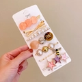 Candy colored hair clip set with pearls and bee motifs for women and girls - Bee Wutong (7 Piece Set)